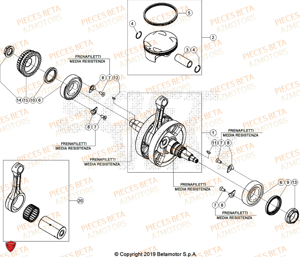 Vilebrequin BETA Pieces BETA ENDURO RR 430 4T RACE/EURO 5+ - (2025)
