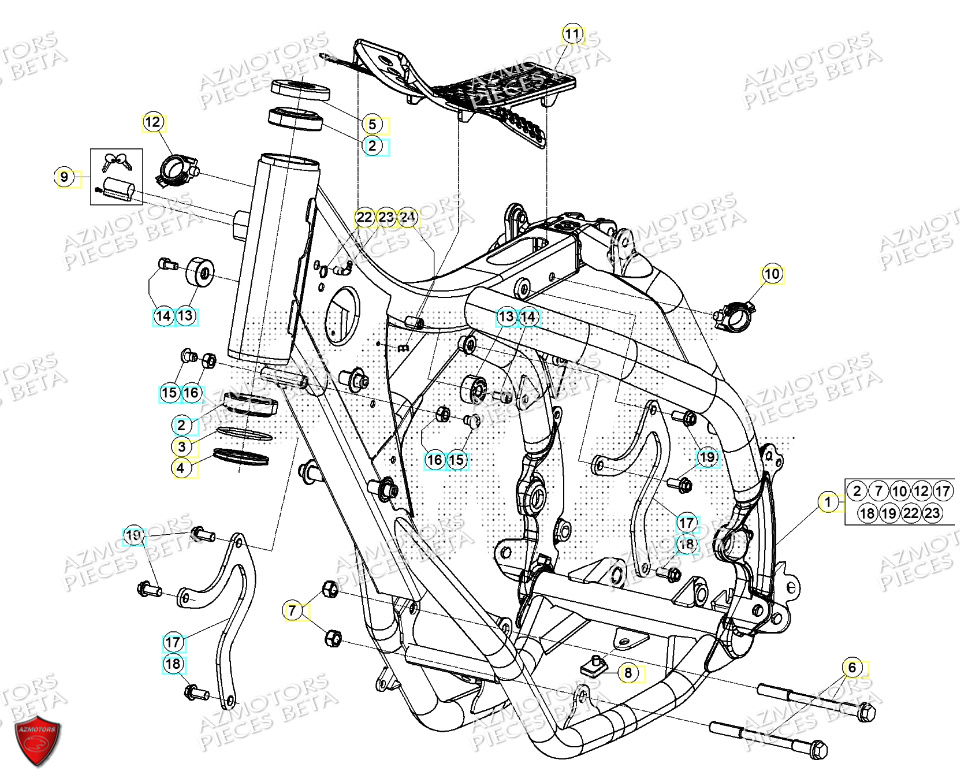 Chassis BETA Pièces Beta RR 125 2T - 2024