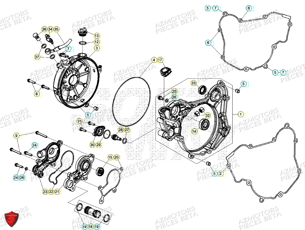 Couvercle Embrayage Pompe A Eau BETA Pièces Beta RR 125 2T - 2024