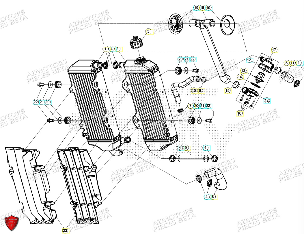 RADIATEUR BETA ENDURO RR 125 2T 24