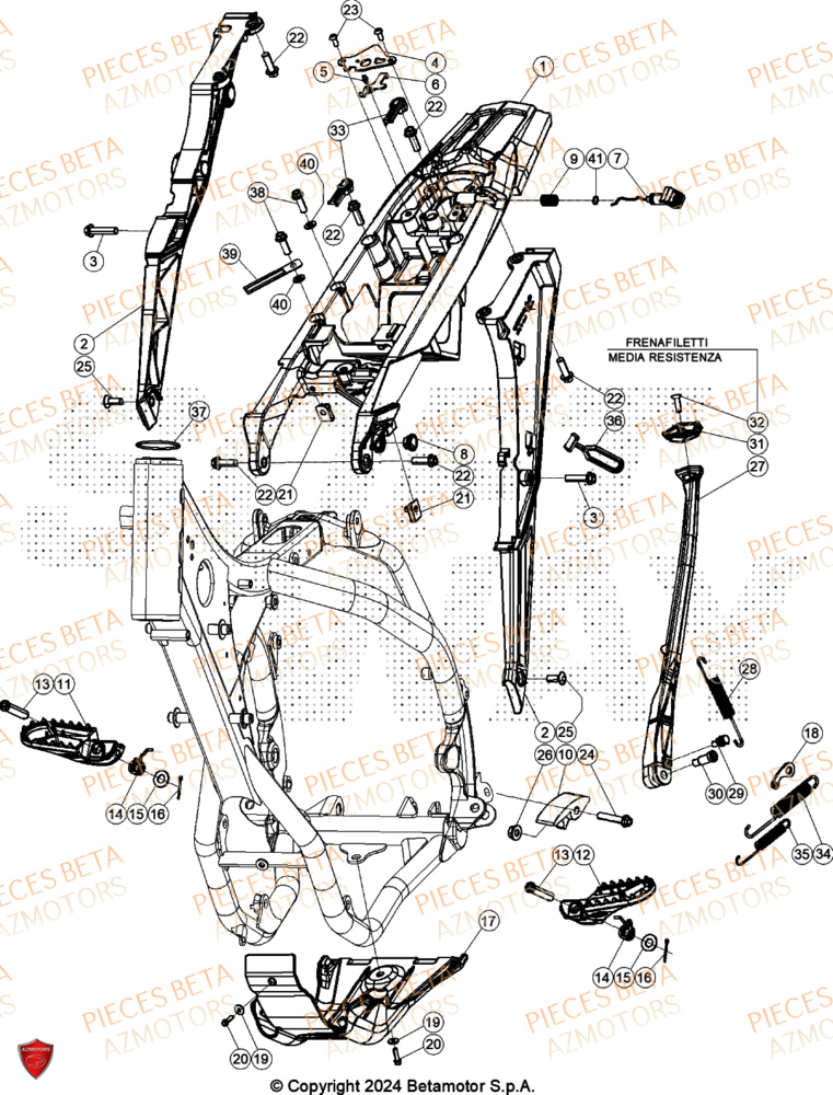 Accessoires De Chassis BETA Pieces BETA ENDURO RR 300 2T - (2024)