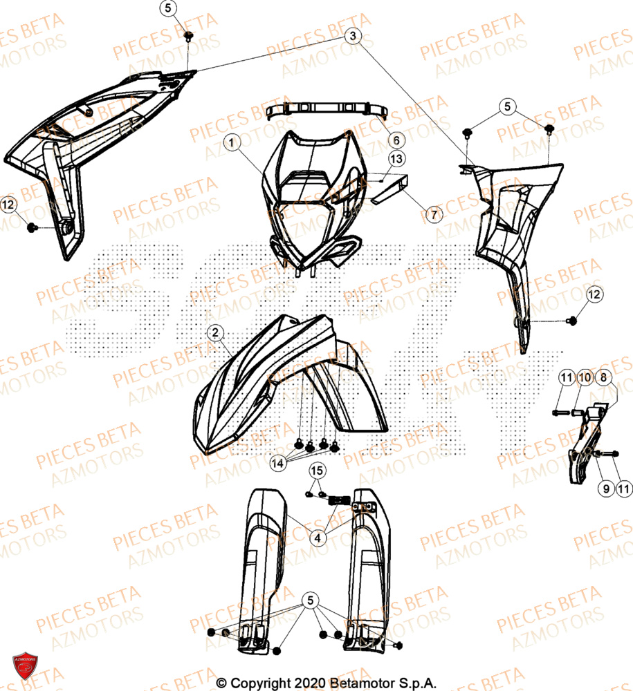 Carenages Avant BETA Pieces BETA ENDURO RR 300 2T - (2024)