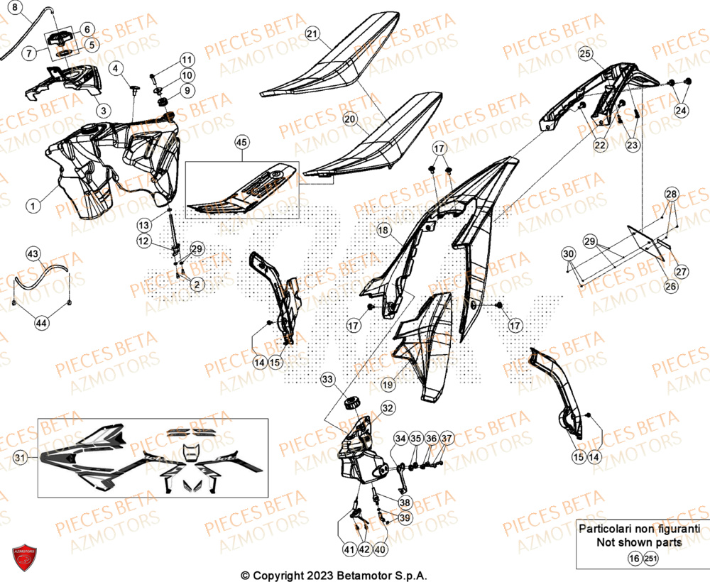 Carenages Reservoir Selle BETA Pieces BETA ENDURO RR 300 2T - (2024)