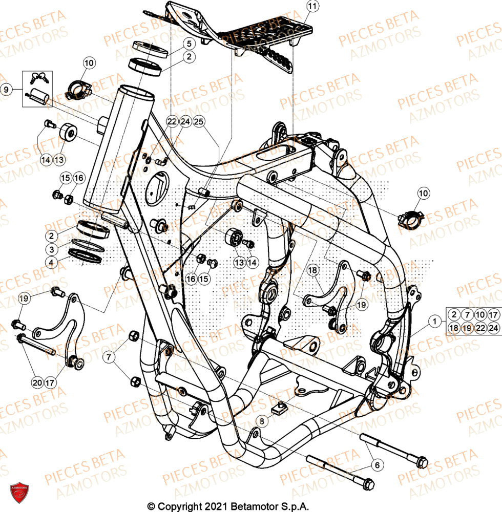 Chassis BETA Pieces BETA ENDURO RR 300 2T - (2024)