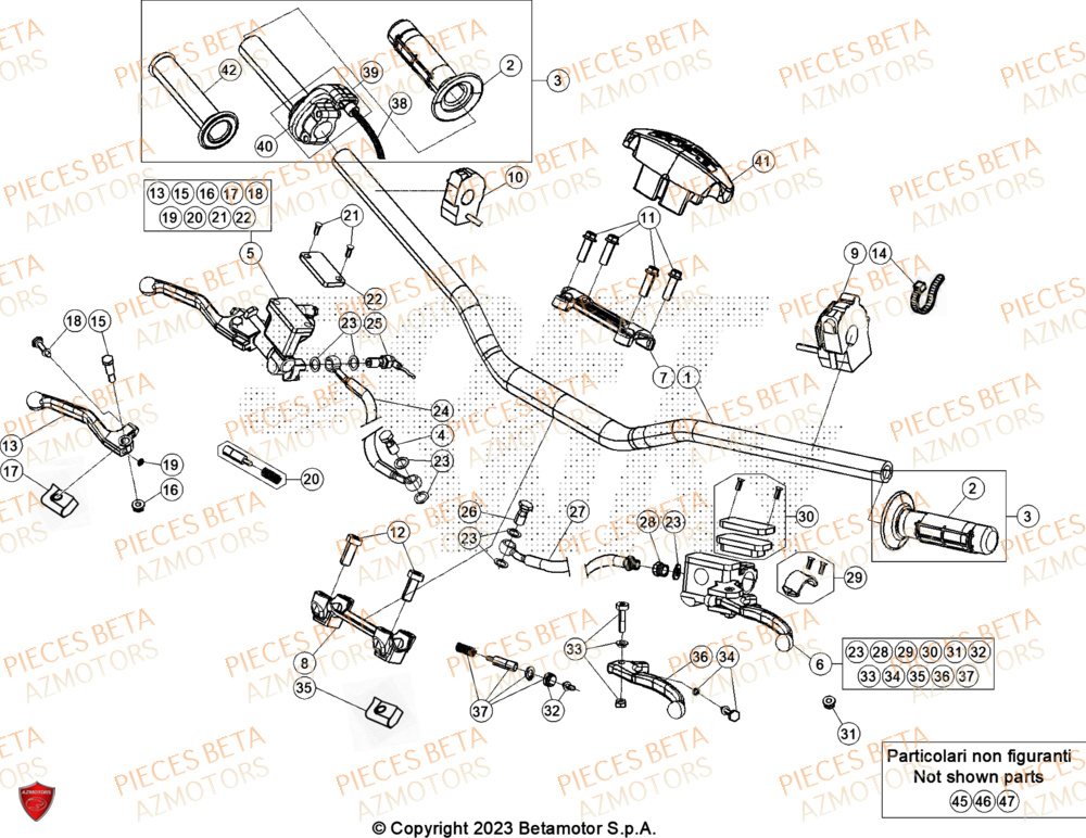 Commandes Guidon BETA Pieces BETA ENDURO RR 300 2T - (2024)