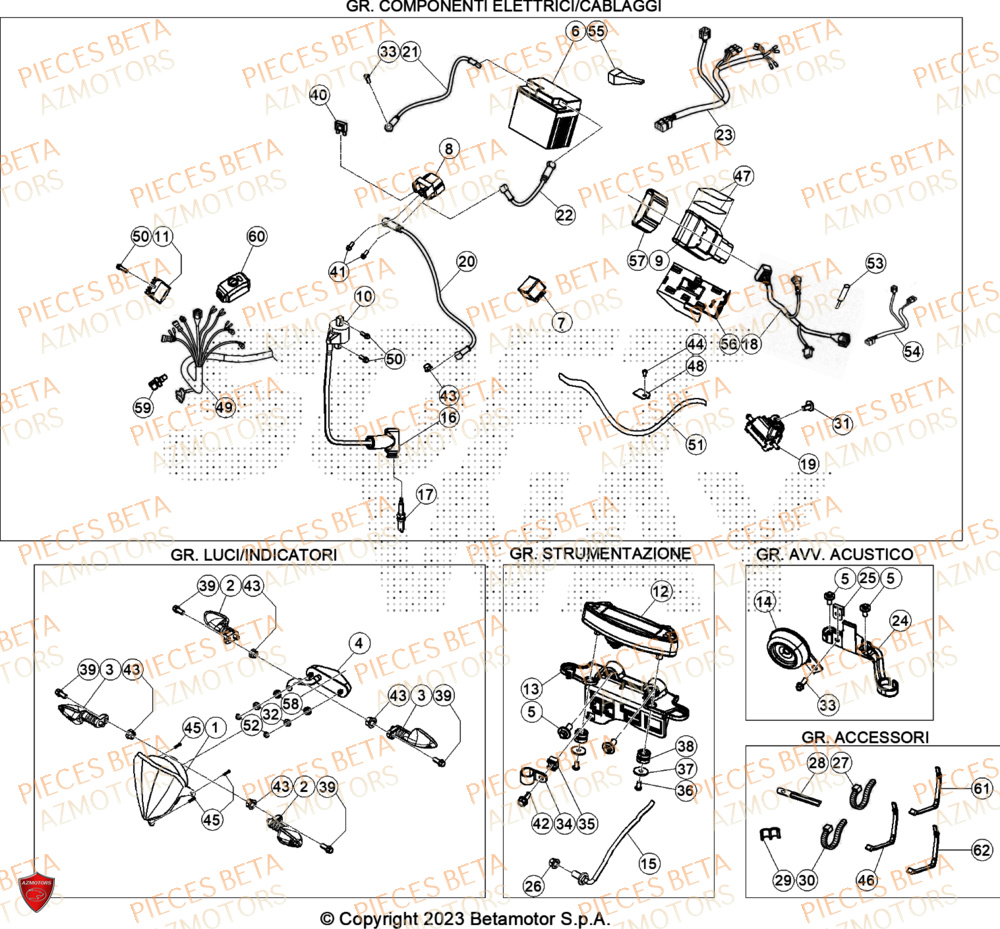 Installation Electrique BETA Pieces BETA ENDURO RR 300 2T - (2024)