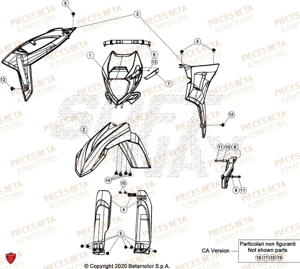 Carenages Avant BETA Pieces BETA ENDURO RR 300 2T RACING - (2024)