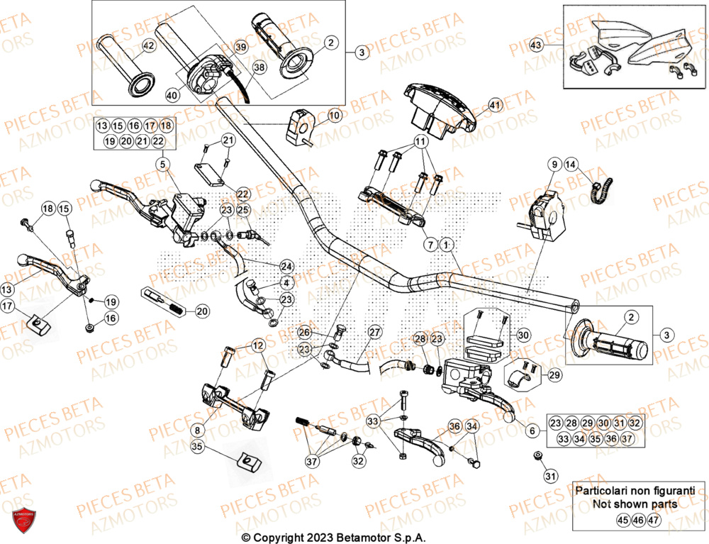 Commandes Guidon BETA Pieces BETA ENDURO RR 300 2T RACING - (2024)