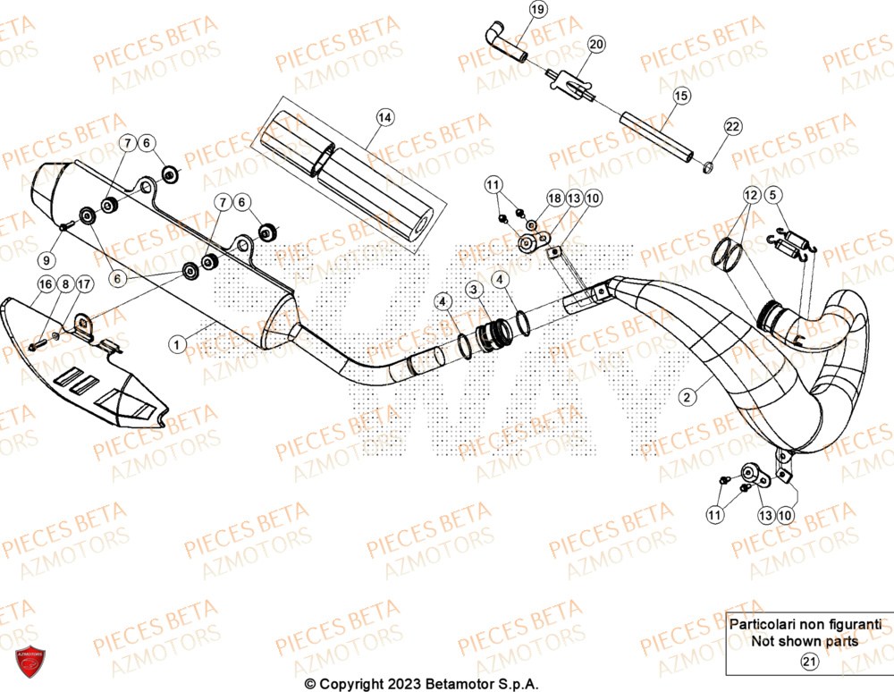 Echappement BETA Pieces BETA ENDURO RR 300 2T RACING - (2024)