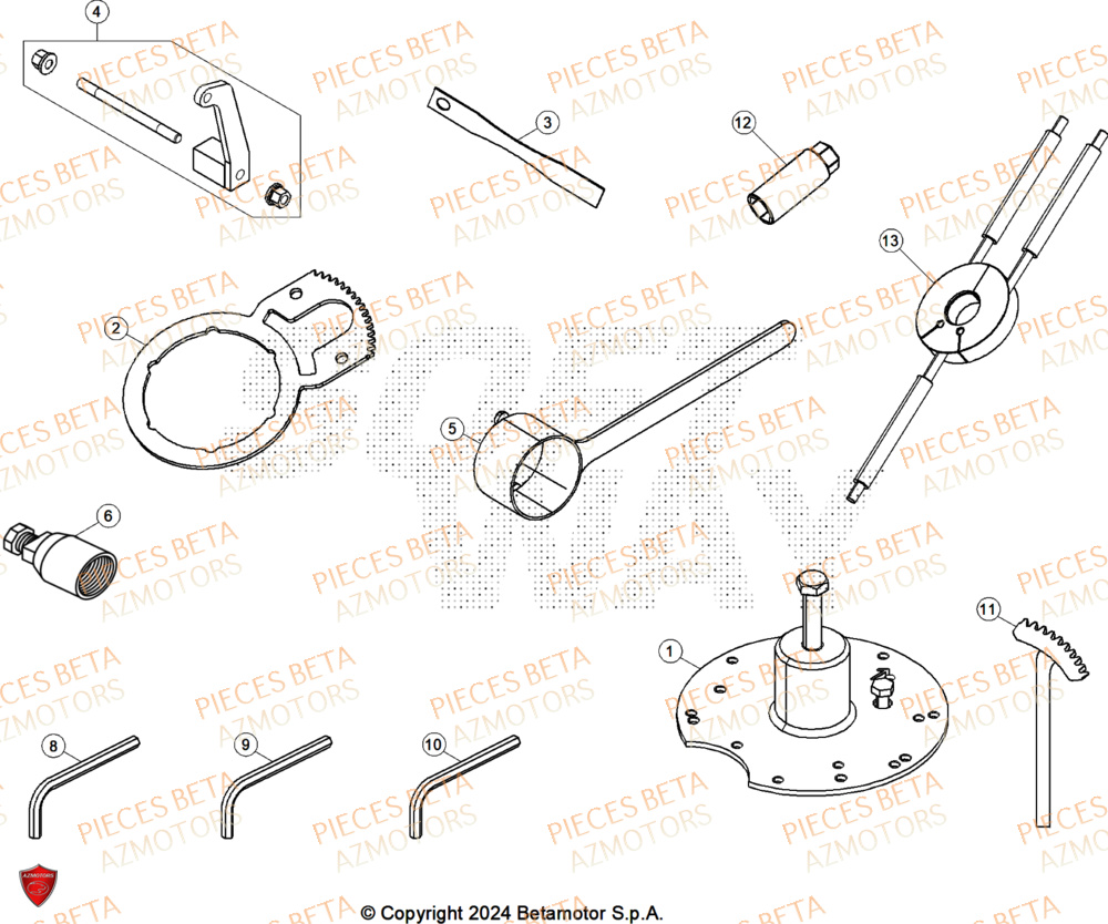 Outillage Special BETA Pieces BETA ENDURO RR 300 2T RACING - (2024)