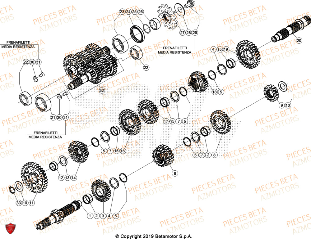 Boite A Vitesses BETA Pieces BETA ENDURO RR 350 4T - (2024)
