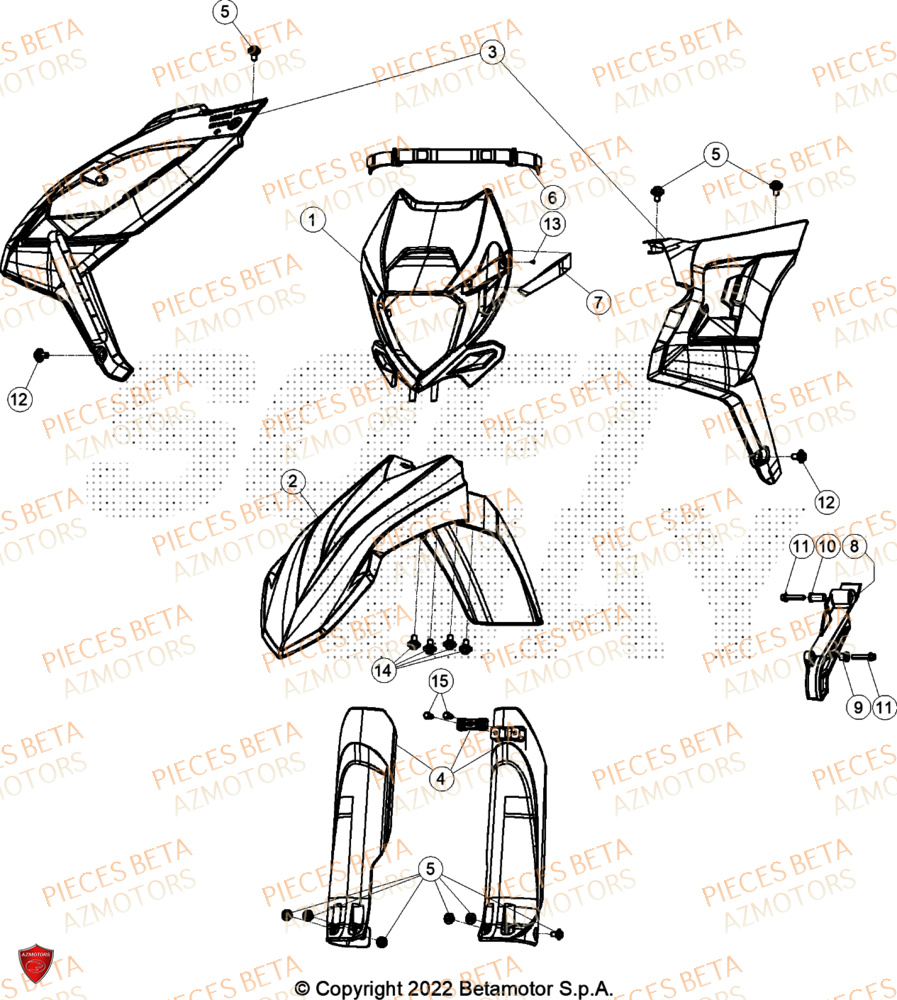 Carenages Avant BETA Pieces BETA ENDURO RR 350 4T - (2024)
