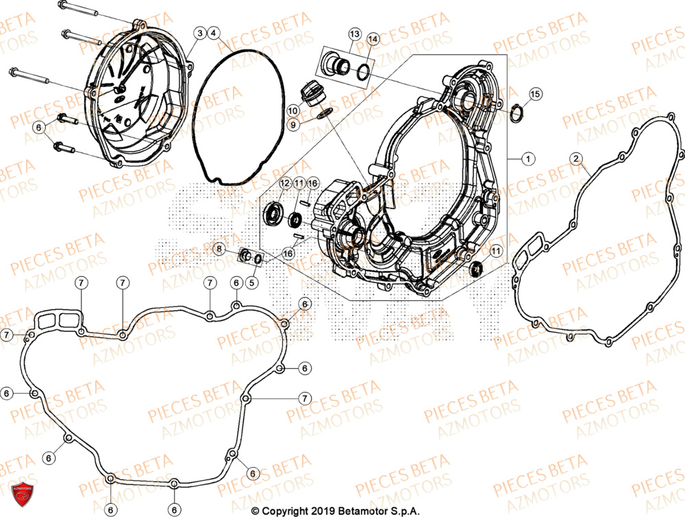 Carter D Embrayage BETA Pieces BETA ENDURO RR 350 4T - (2024)
