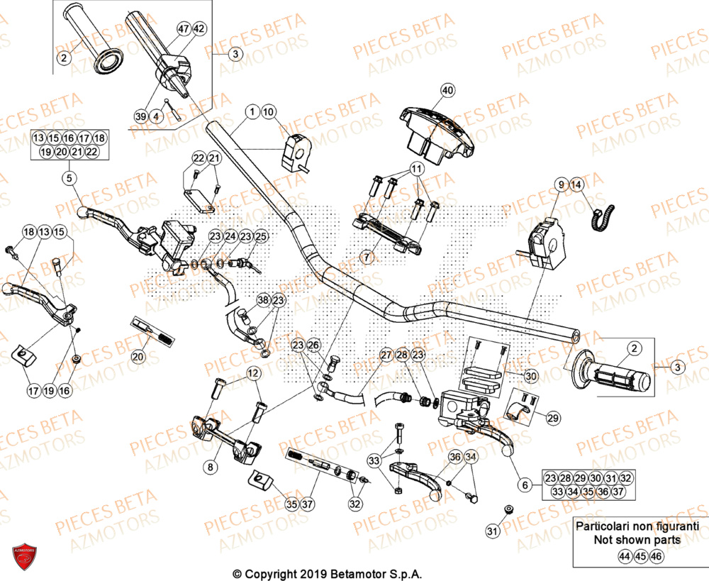 Commandes Guidon BETA Pieces BETA ENDURO RR 350 4T - (2024)
