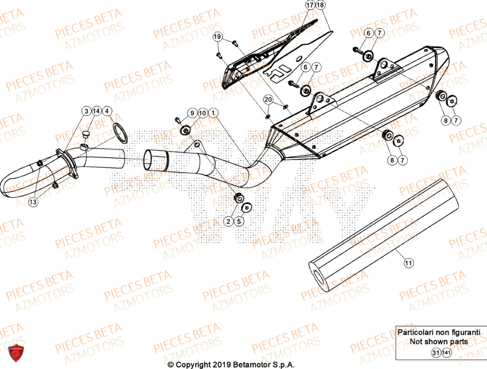 Echappement BETA Pieces BETA ENDURO RR 350 4T - (2024)
