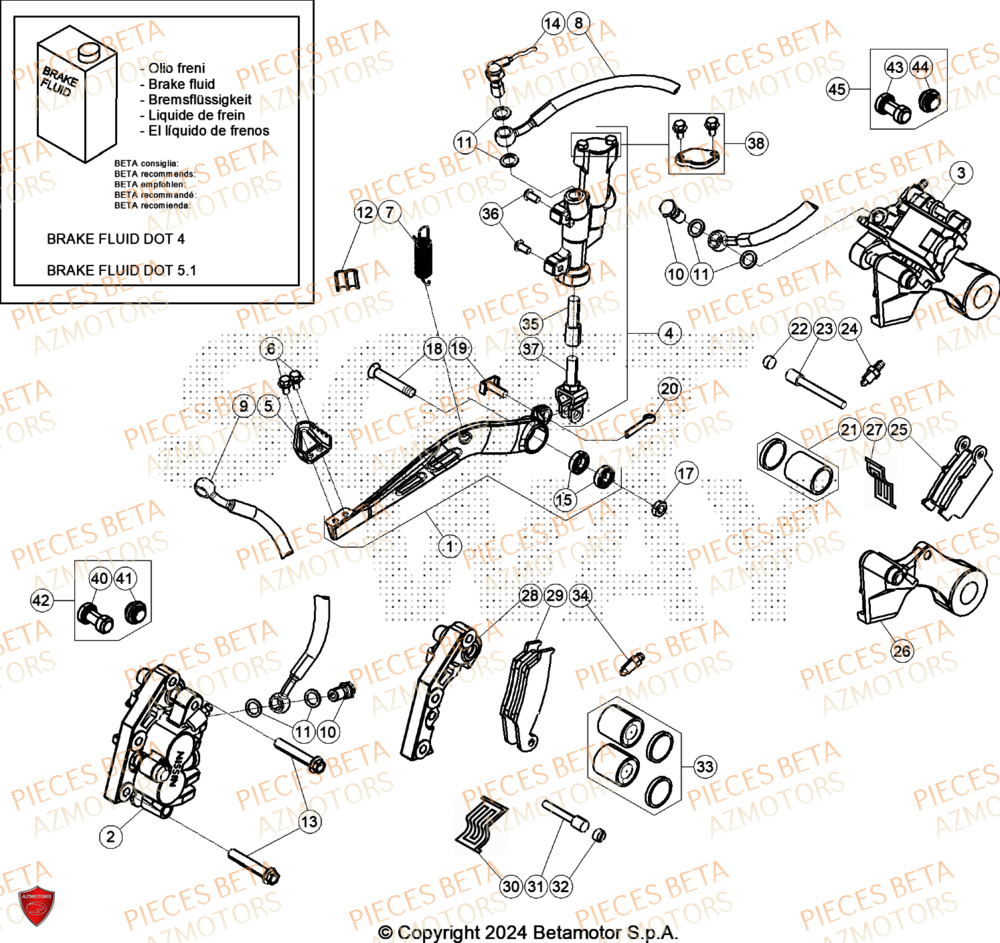 Freins BETA Pieces BETA ENDURO RR 350 4T - (2024)
