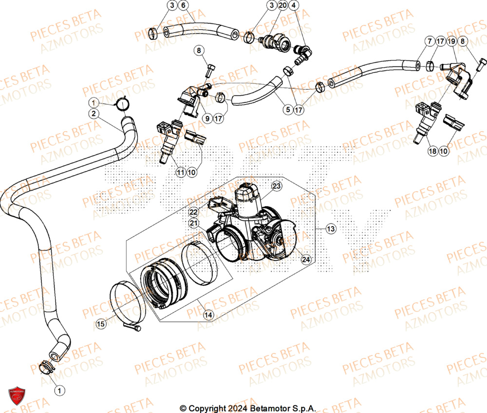 Groupe Injection BETA Pieces BETA ENDURO RR 350 4T - (2024)
