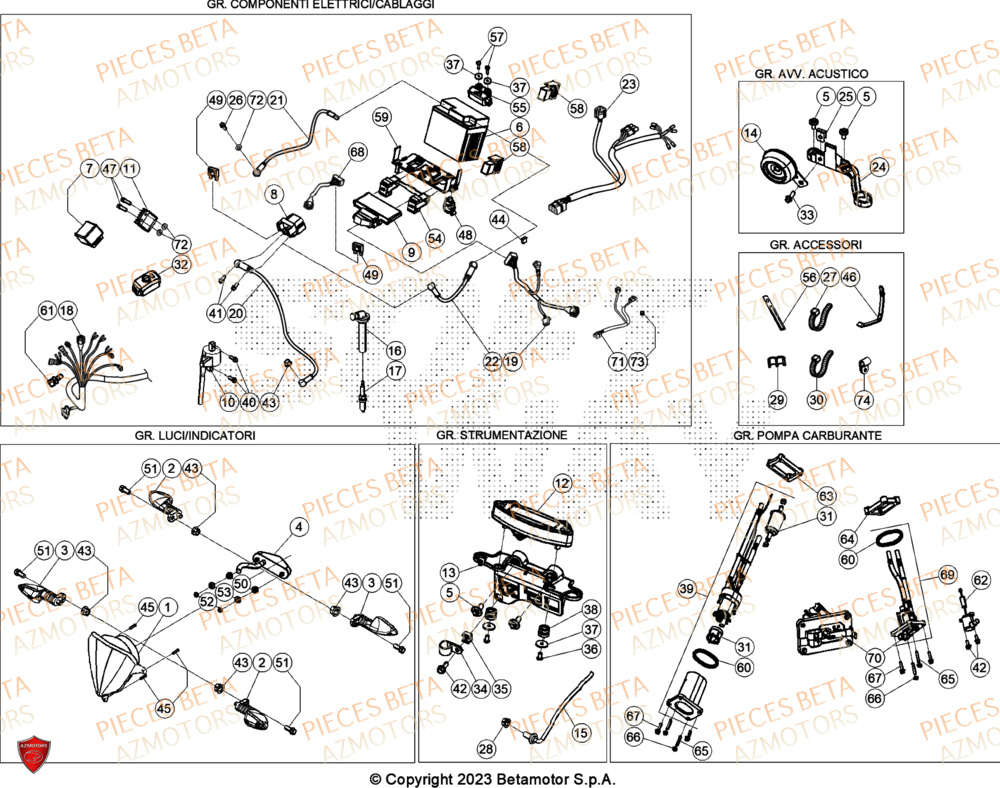 Installation Electrique BETA Pieces BETA ENDURO RR 350 4T - (2024)
