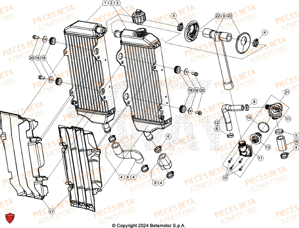 Radiateur BETA Pieces BETA ENDURO RR 350 4T - (2024)
