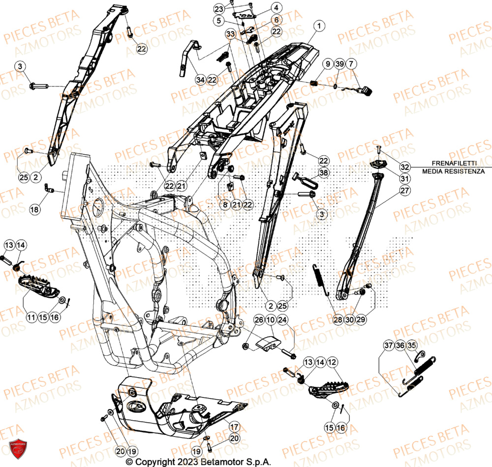 Accessoires De Chassis BETA Pieces BETA ENDURO RR 350 4T RACING - (2024)
