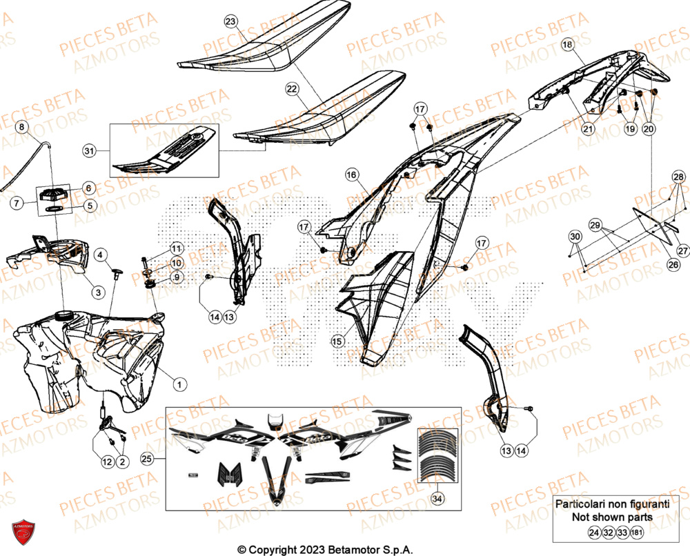 Carenages Reservoir Selle BETA Pieces BETA ENDURO RR 350 4T RACING - (2024)
