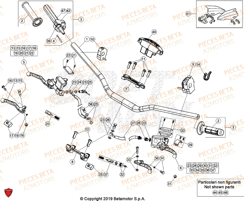 Commandes Guidon BETA Pieces BETA ENDURO RR 350 4T RACING - (2024)
