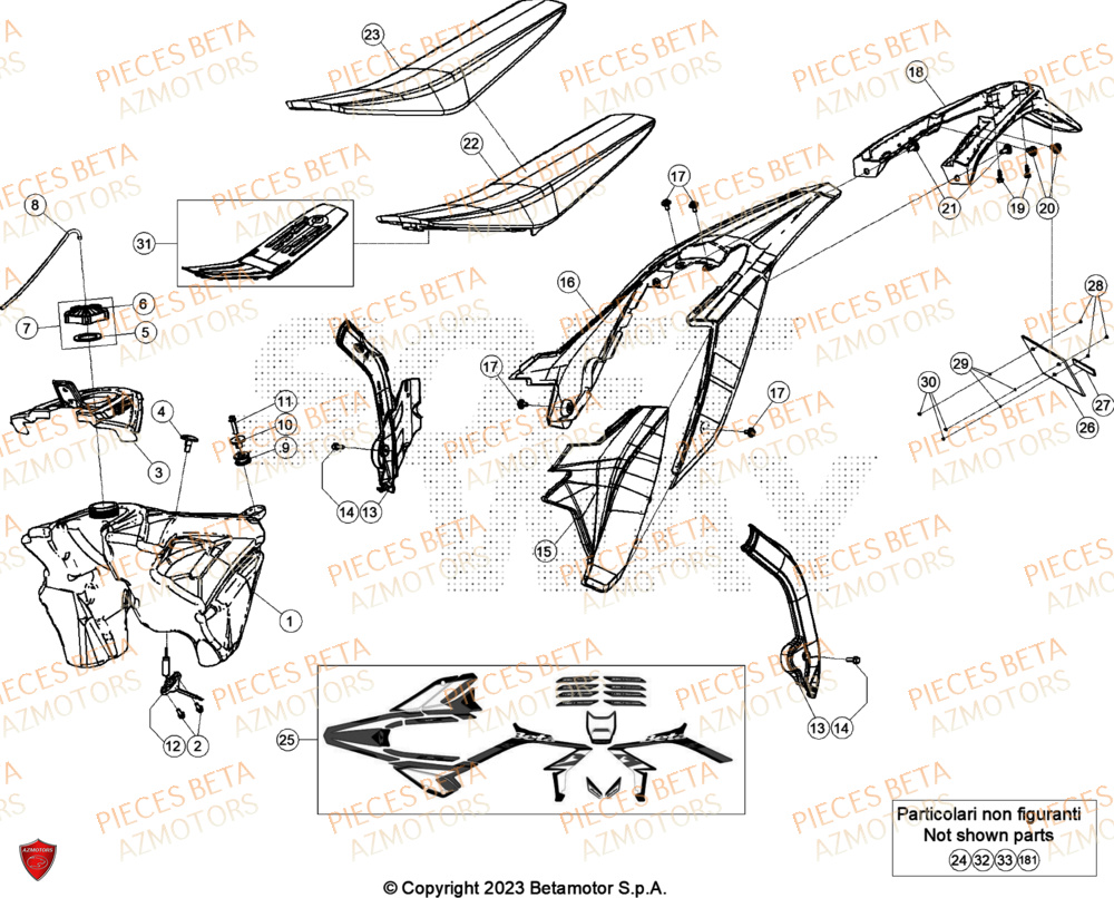 Carenages Reservoir Selle BETA Pieces BETA ENDURO RR 390 4T - (2024)
