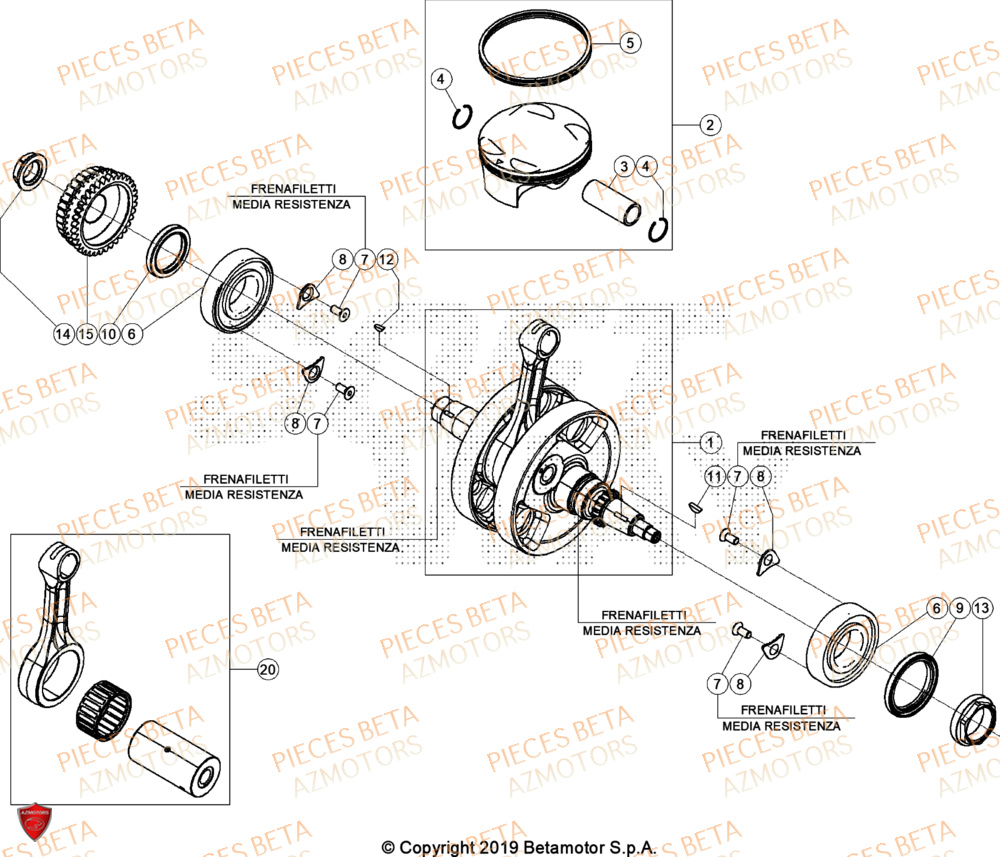 Vilbrequin Piston BETA Pieces BETA ENDURO RR 430 4T - (2024)
