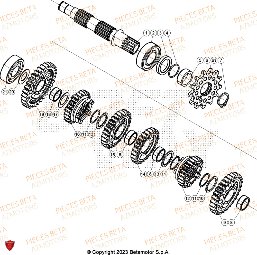 Boite De Vitesses Pignon BETA Pieces BETA ENDURO XTRAINER 300 2T - (2024)