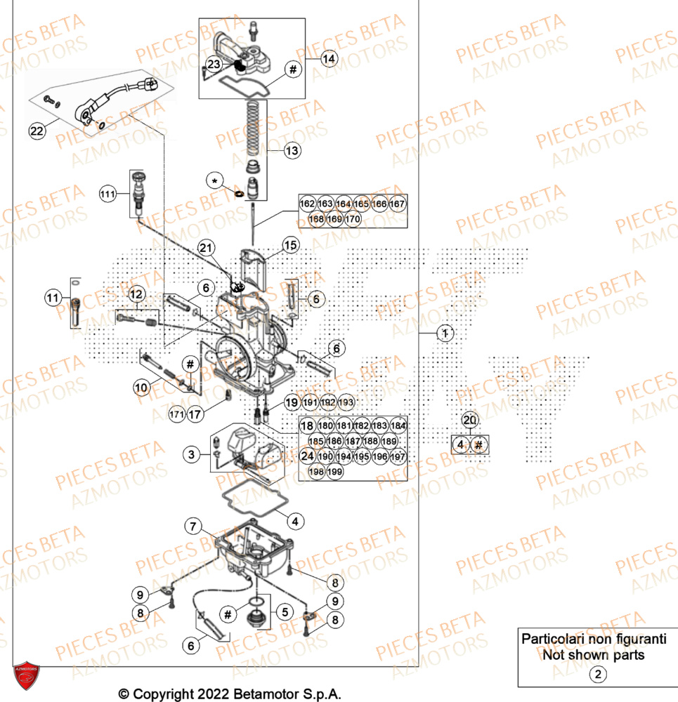 Carburateur BETA Pieces BETA ENDURO XTRAINER 300 2T - (2024)