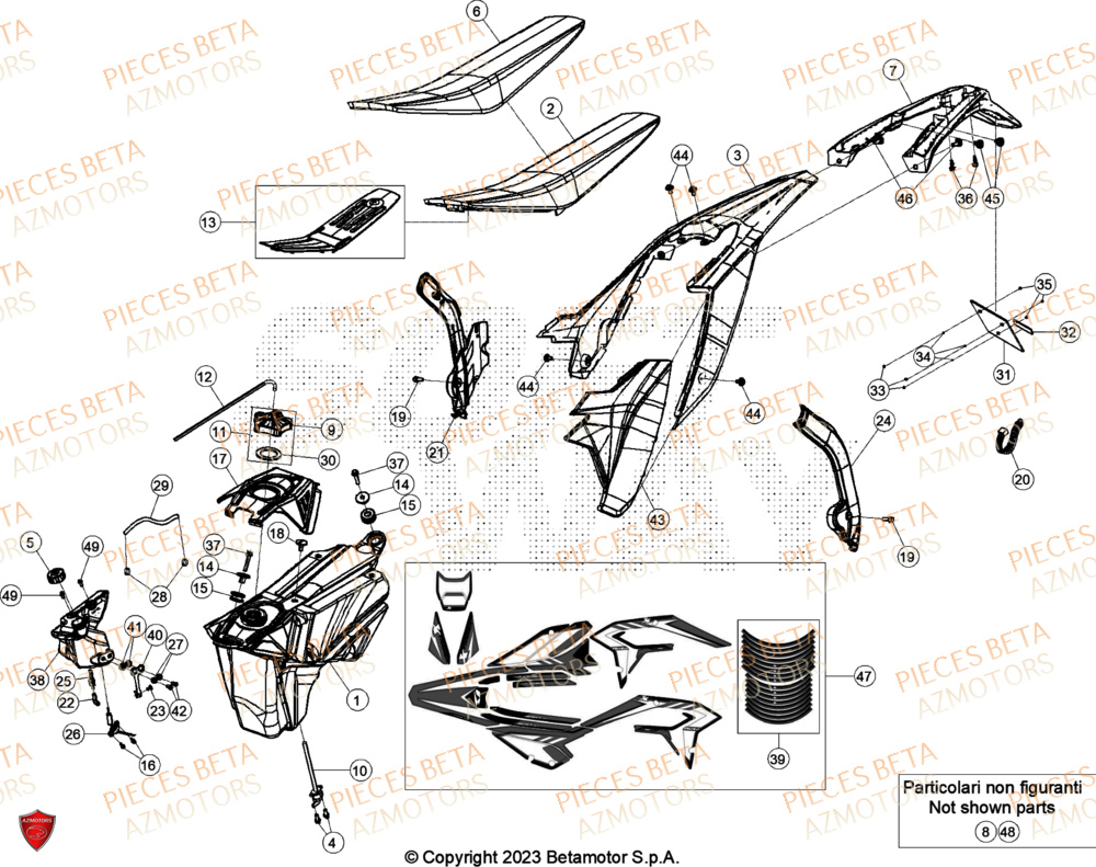 Carenages Reservoir Selle BETA Pieces BETA ENDURO XTRAINER 300 2T - (2024)