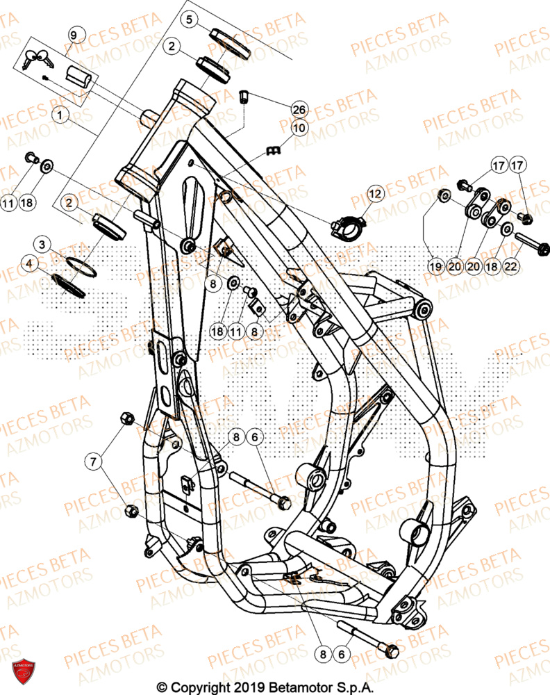 Chassis BETA Pieces BETA ENDURO XTRAINER 300 2T - (2024)