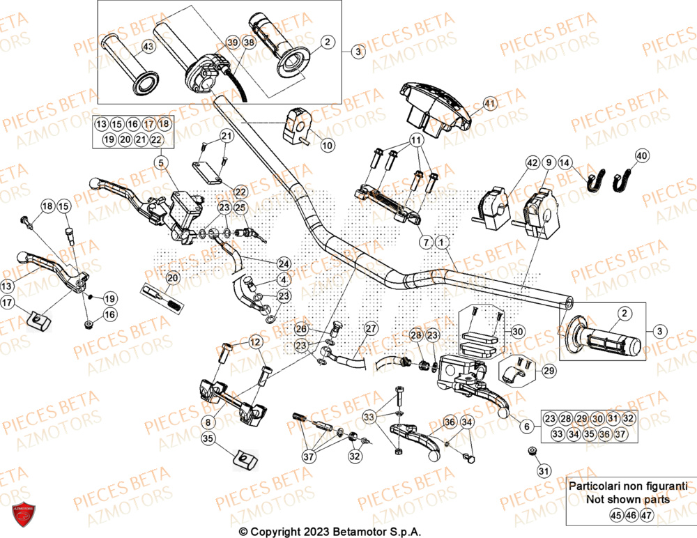 Commandes Guidon BETA Pieces BETA ENDURO XTRAINER 300 2T - (2024)