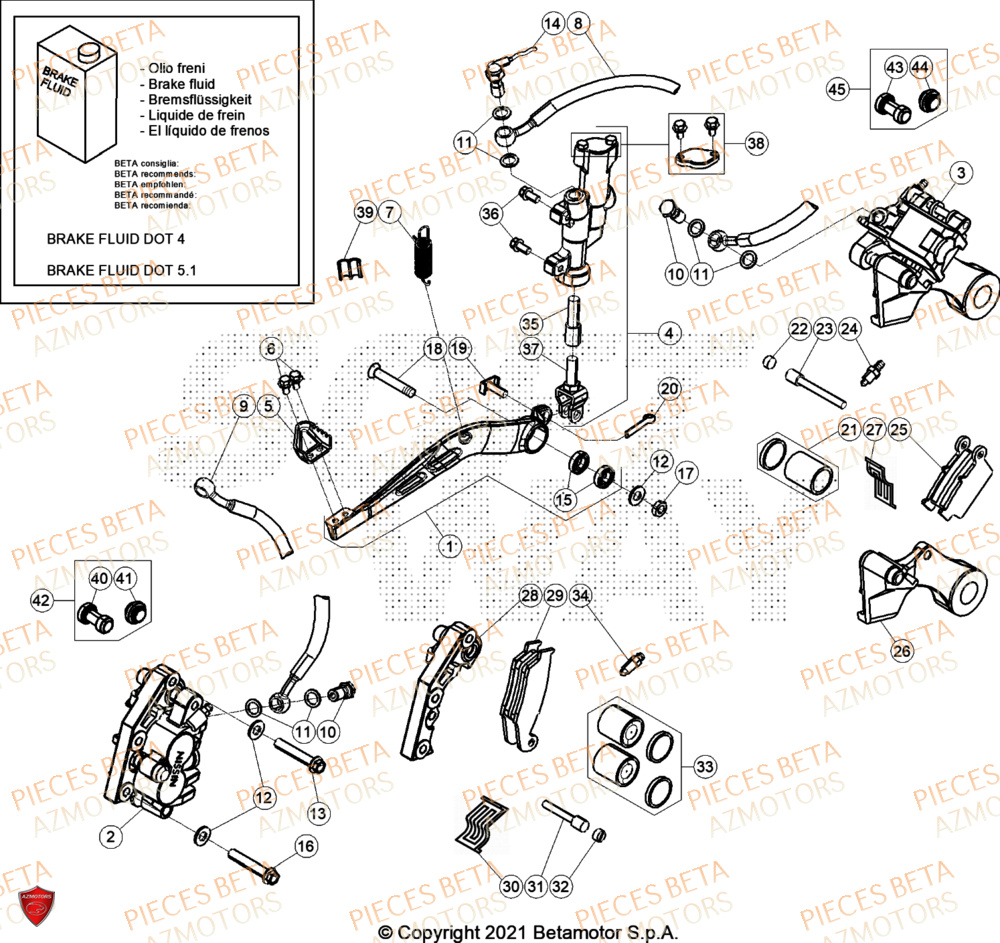 Freins BETA Pieces BETA ENDURO XTRAINER 300 2T - (2024)