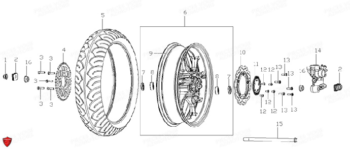 Roue Arriere VOGE Pièces Voge ER 10 6KW