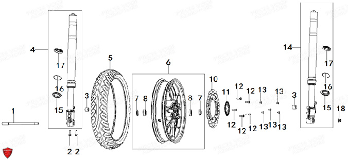 Roue Avant VOGE Pièces Voge ER 10 6KW