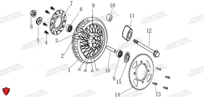 ROUE ARRIERE ORCAL ESPERIA EURO 5