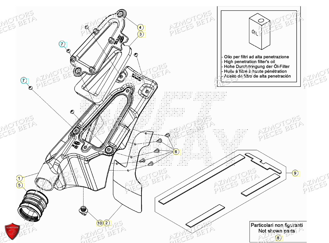 BOITIER DU FILTRE BETA EVO 125 2T 2024