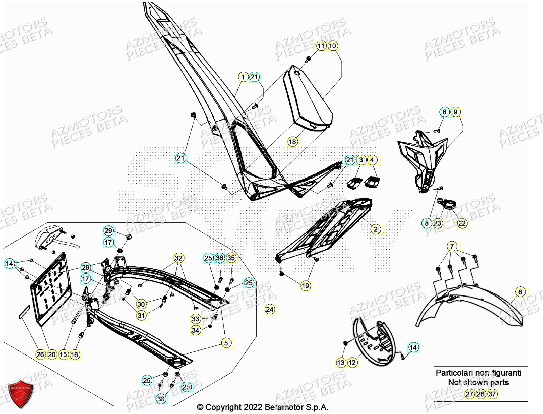 CARENAGES RESERVOIR SELLE BETA EVO 125 2T 2024