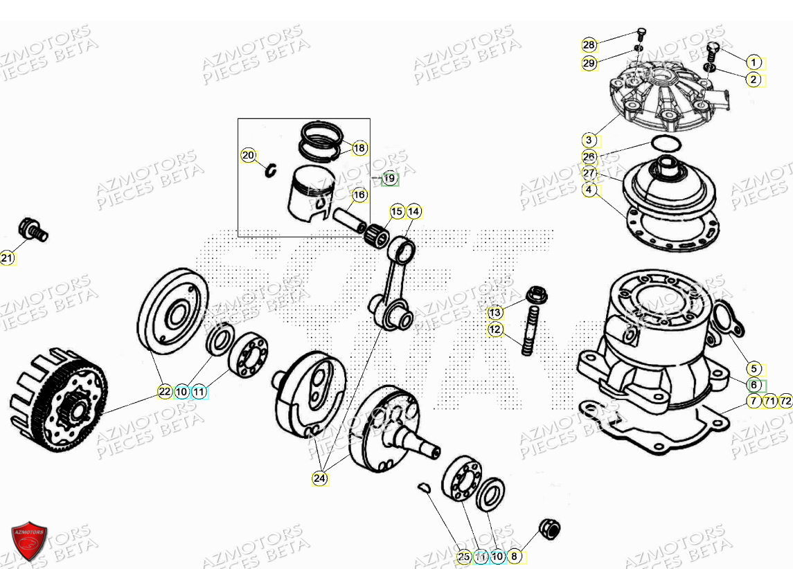 VILEBREQUIN PISTON CONTRE ARBRE BETA EVO 125 2T 2024