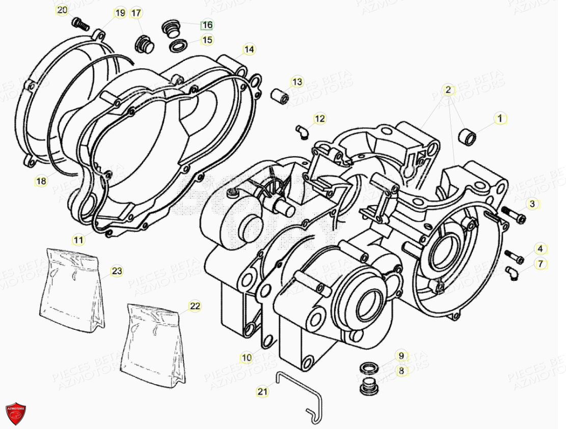 Carters Moteur BETA Pièces BETA EVO 2T -125CC- FACTORY - (2017)