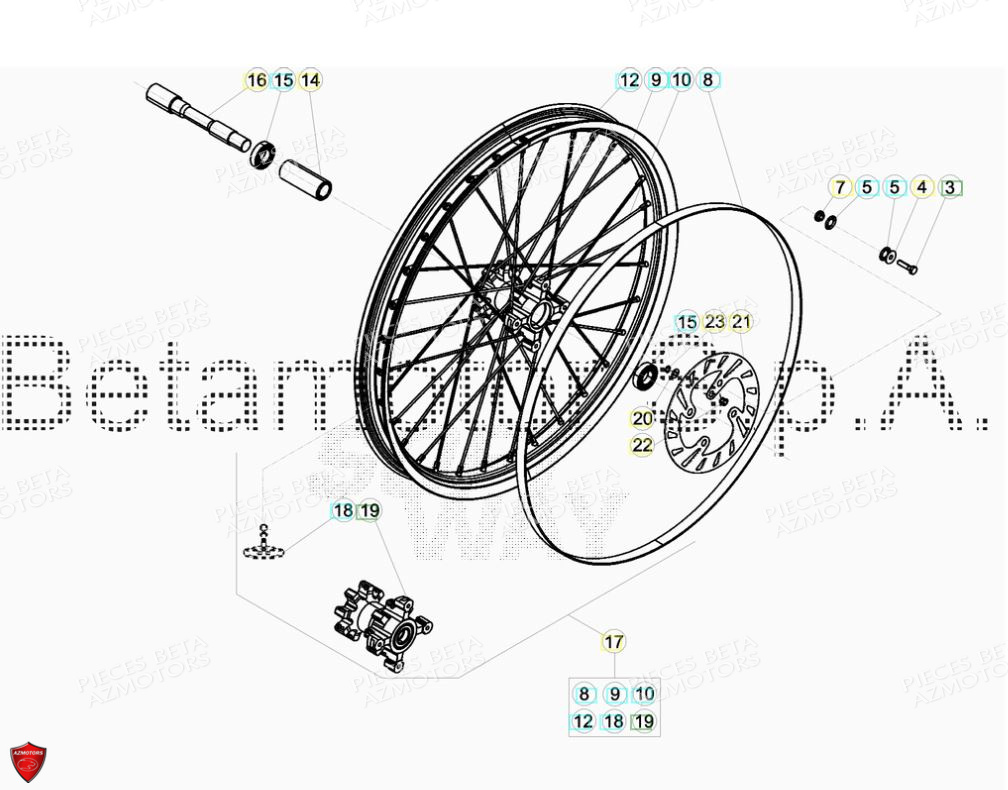 ROUE AVANT BETA EVO 125 2T FACTORY 2017