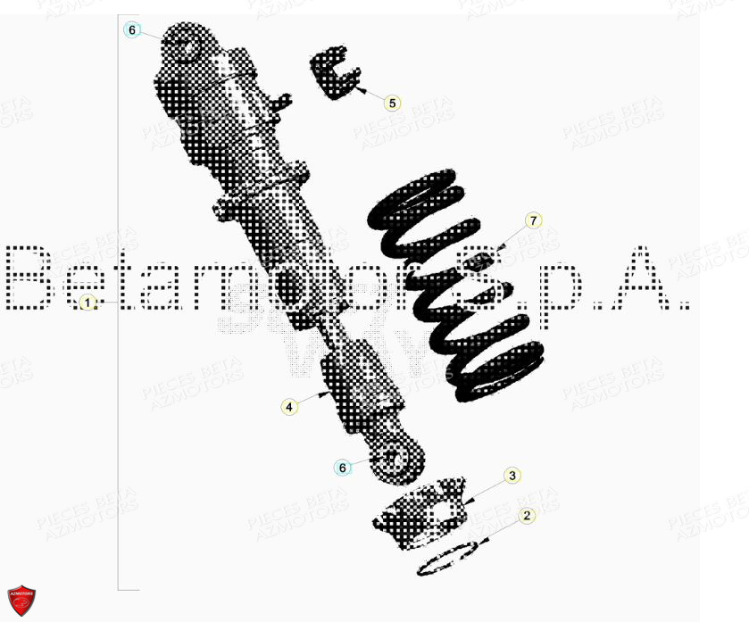 Amortisseur Detail BETA Pièces BETA EVO 2T -125CC- FACTORY - (2018)