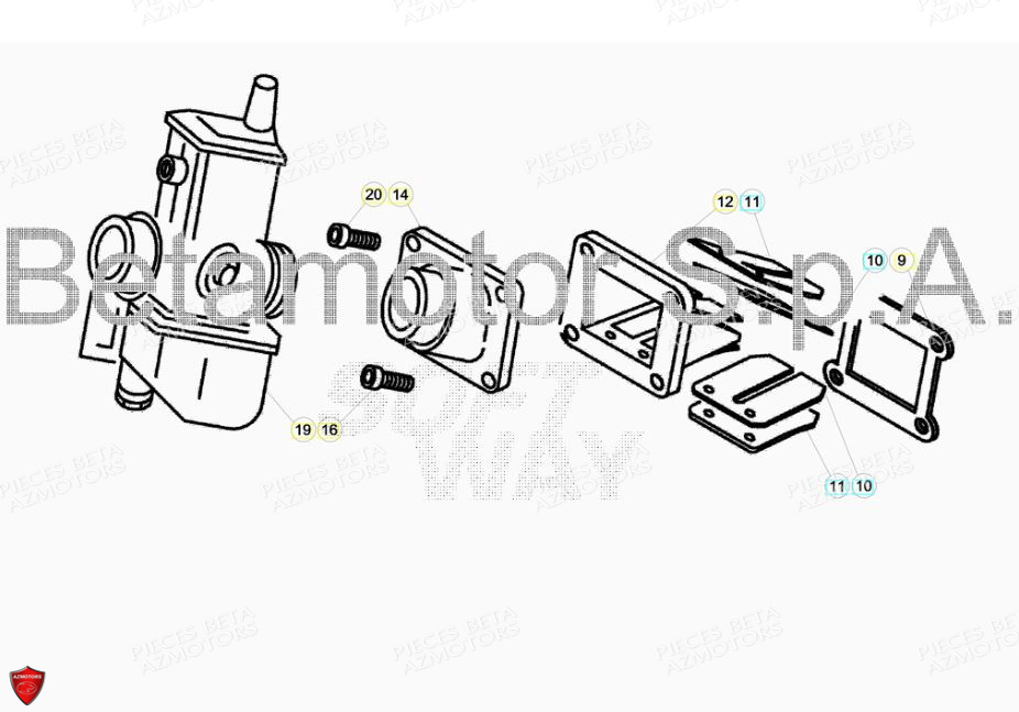 Carburateur BETA Pièces BETA EVO 2T -125CC- FACTORY - (2018)