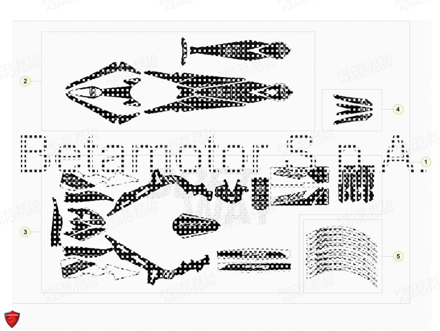 Carenages Autocollants BETA Pièces BETA EVO 2T -125CC- FACTORY - (2018)