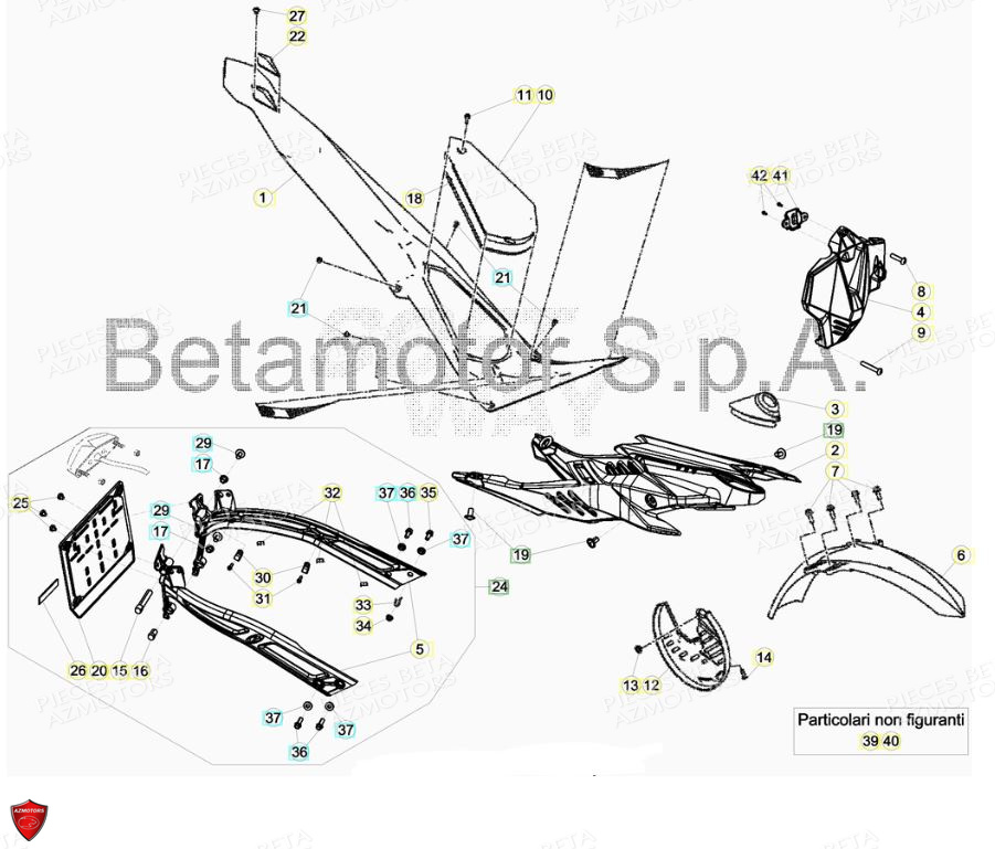 Carenages Reservoir Selle BETA Pièces BETA EVO 2T -125CC- FACTORY - (2018)