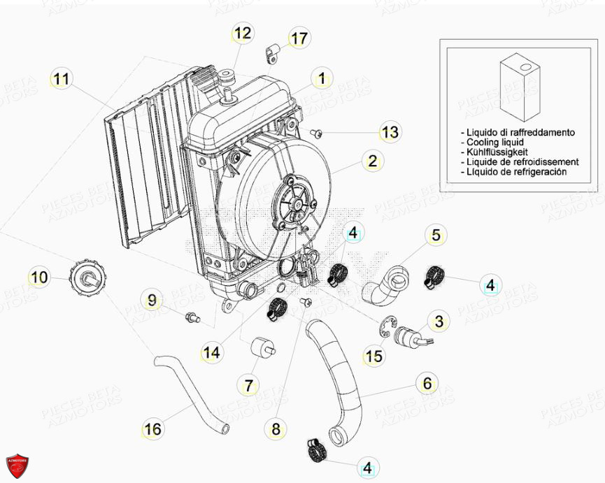 Radiateur BETA Pièces BETA EVO 2T -125CC- FACTORY - (2018)