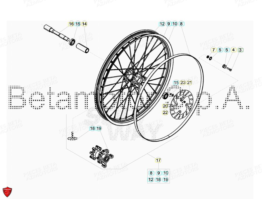 Roue Avant BETA Pièces BETA EVO 2T -125CC- FACTORY - (2018)