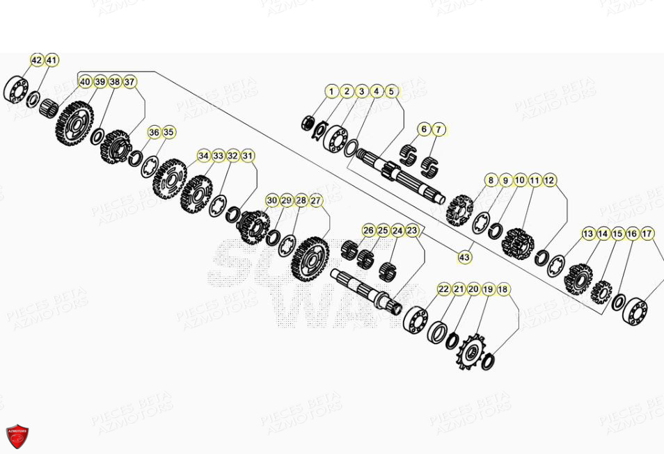 Boite A Vitesses BETA Pièces BETA EVO 2T -125CC- FACTORY - (2020)