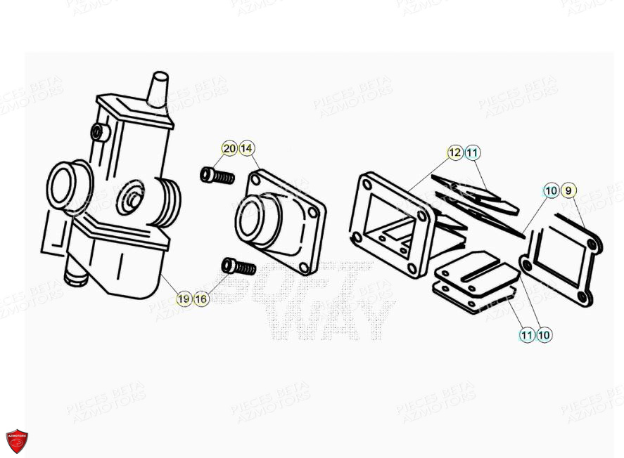 Carburateur BETA Pièces BETA EVO 2T -125CC- FACTORY - (2020)